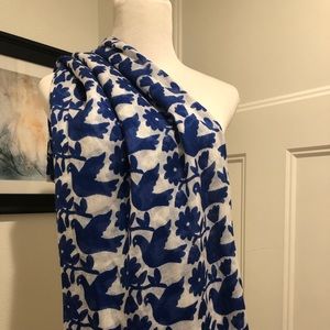 Otomi Style Blue and White World Market Scarf